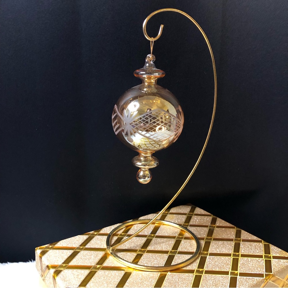 Vintage Collector's Glass Ornament With Stand & Original Box